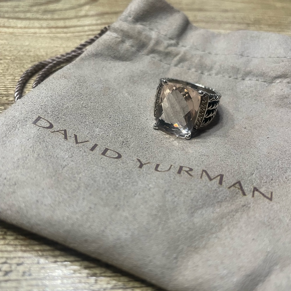 Authentic David Yurman large Morganite Wheaton Ring